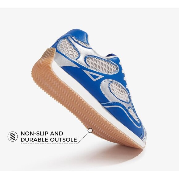 Women's Retro Fashion Sneakers Mesh Breathable White Casual Shoes - Picture 4 of 9